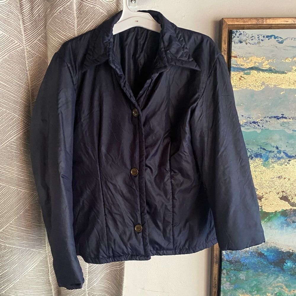 Helmut Lang vintage blazer light Puffer jacket Sz 42 Navy Made In Italy 1973